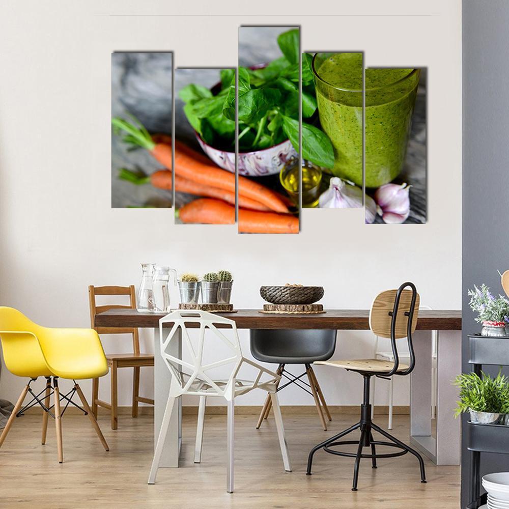 Cocktail & Vegetables Canvas Wall Art-5 Pop-Gallery Wrap-47" x 32"-Tiaracle