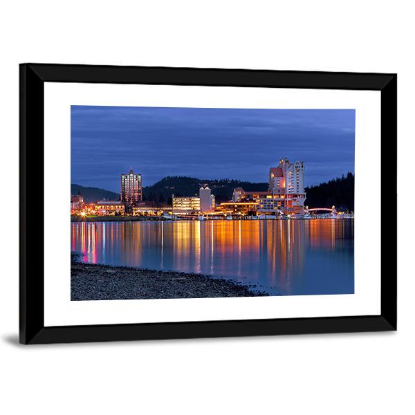 Coeur d'Alene Skyline Panoramic Canvas Wall Art-1 Piece-36" x 12"-Tiaracle