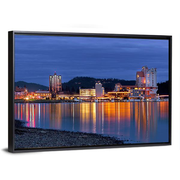 Coeur d'Alene Skyline Panoramic Canvas Wall Art-1 Piece-36" x 12"-Tiaracle