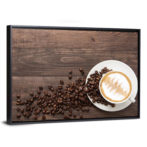 Coffee &amp; Coffee Beans Canvas Wall Art-3 Horizontal-Gallery Wrap-25&quot; x 16&quot;-Tiaracle