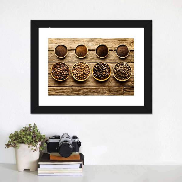 Coffee Beans &amp; Powder Canvas Wall Art-5 Horizontal-Gallery Wrap-22" x 12"-Tiaracle