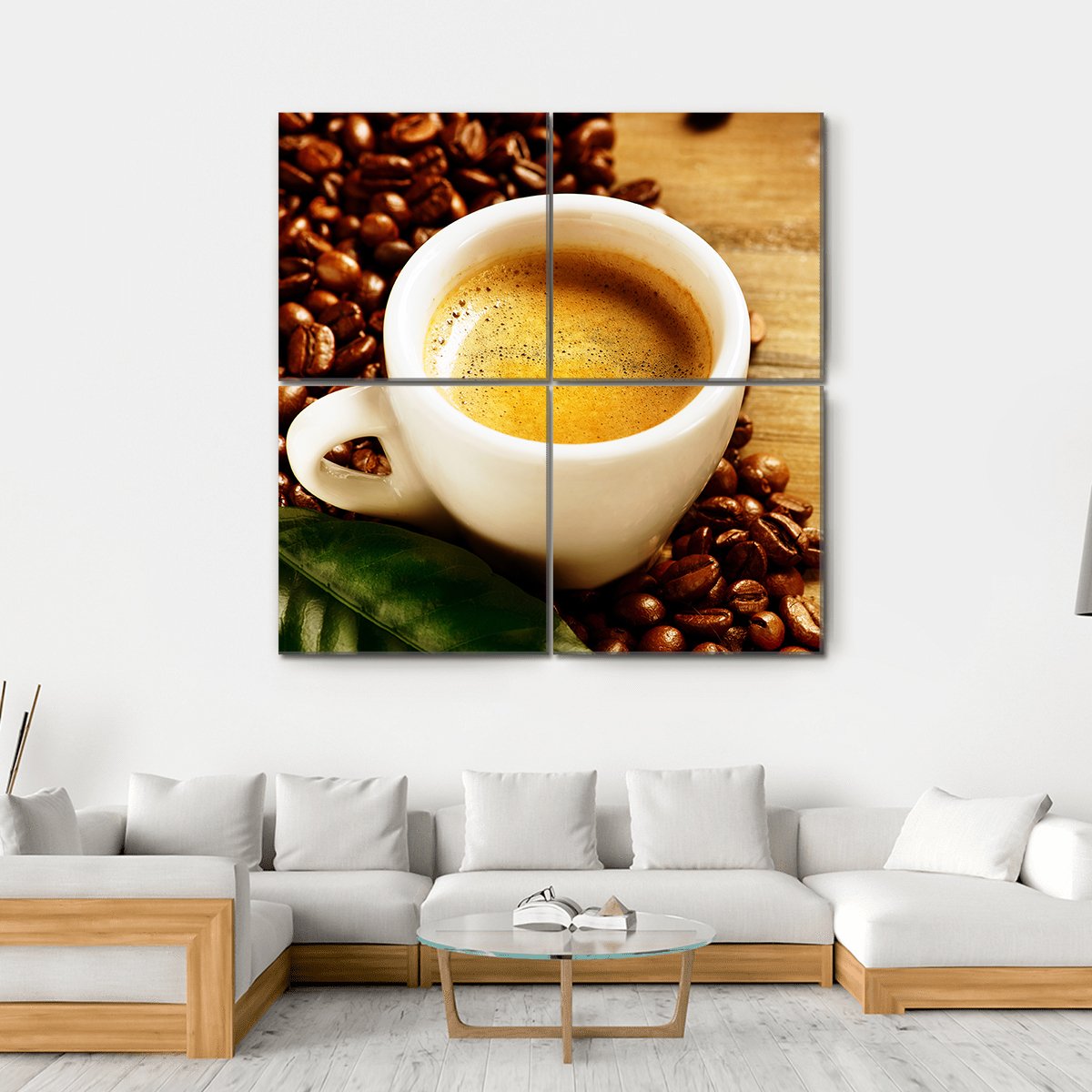 Coffee Espresso Canvas Wall Art-4 Square-Gallery Wrap-17" x 17"-Tiaracle