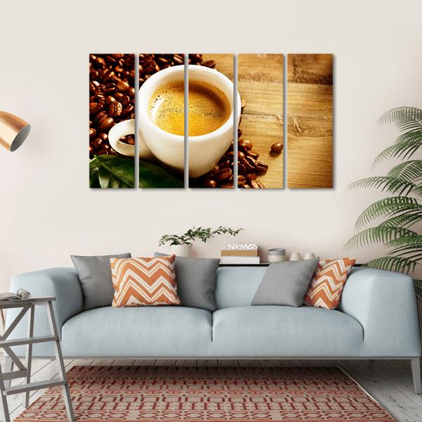 Coffee Espresso Canvas Wall Art-5 Horizontal-Gallery Wrap-22" x 12"-Tiaracle