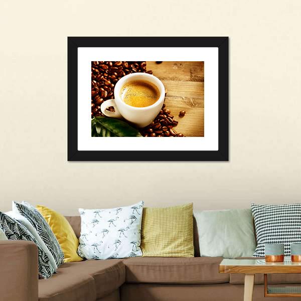 Coffee Espresso Canvas Wall Art-1 Piece-Framed Print-20&quot; x 16&quot;-Tiaracle