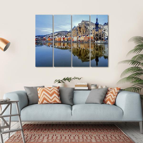 Collegiate Church &amp; River Canvas Wall Art-4 Horizontal-Gallery Wrap-34" x 24"-Tiaracle