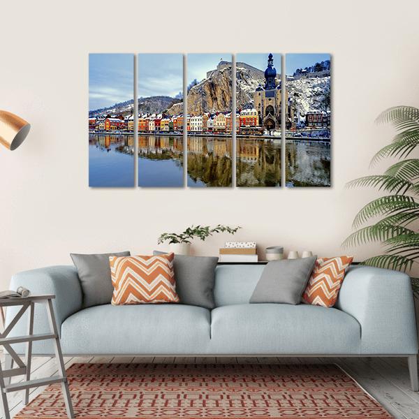 Collegiate Church & River Canvas Wall Art-5 Horizontal-Gallery Wrap-22" x 12"-Tiaracle
