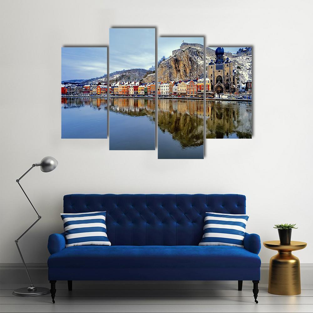 Collegiate Church &amp; River Canvas Wall Art-4 Pop-Gallery Wrap-50" x 32"-Tiaracle