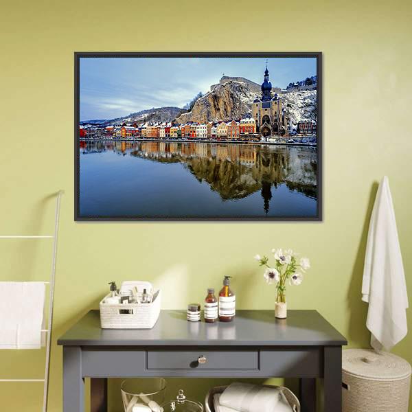 Collegiate Church &amp; River Canvas Wall Art-3 Horizontal-Gallery Wrap-25" x 16"-Tiaracle