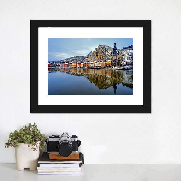 Collegiate Church & River Canvas Wall Art-3 Horizontal-Gallery Wrap-25" x 16"-Tiaracle