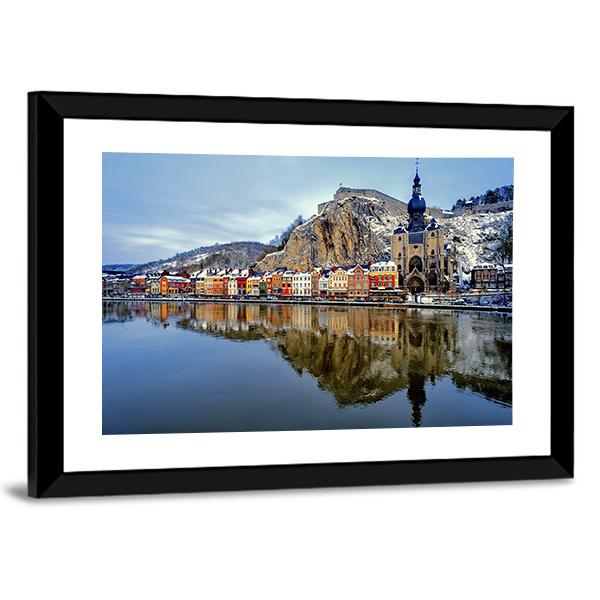 Collegiate Church &amp; River Canvas Wall Art-5 Horizontal-Gallery Wrap-22" x 12"-Tiaracle