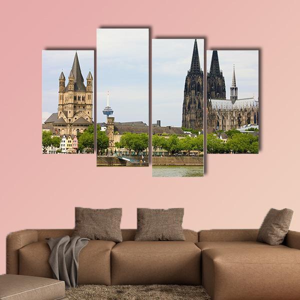 Cologne Cathedral Canvas Wall Art-4 Pop-Gallery Wrap-50" x 32"-Tiaracle