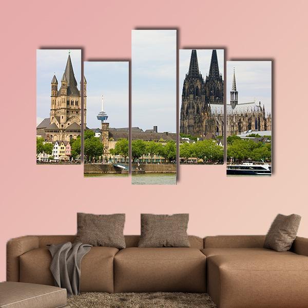 Cologne Cathedral Canvas Wall Art-5 Pop-Gallery Wrap-47" x 32"-Tiaracle