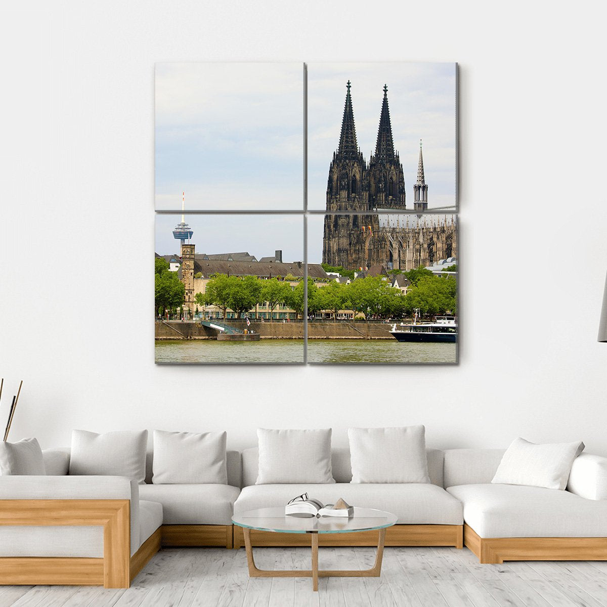 Cologne Cathedral Canvas Wall Art-4 Square-Gallery Wrap-17" x 17"-Tiaracle
