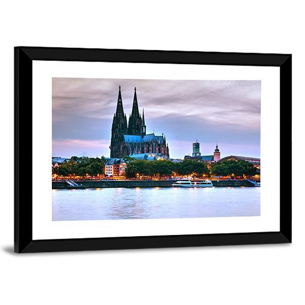 Cologne City Germany Canvas Wall Art-3 Horizontal-Gallery Wrap-25" x 16"-Tiaracle