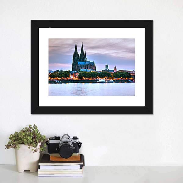 Cologne City Germany Canvas Wall Art-3 Horizontal-Gallery Wrap-25" x 16"-Tiaracle