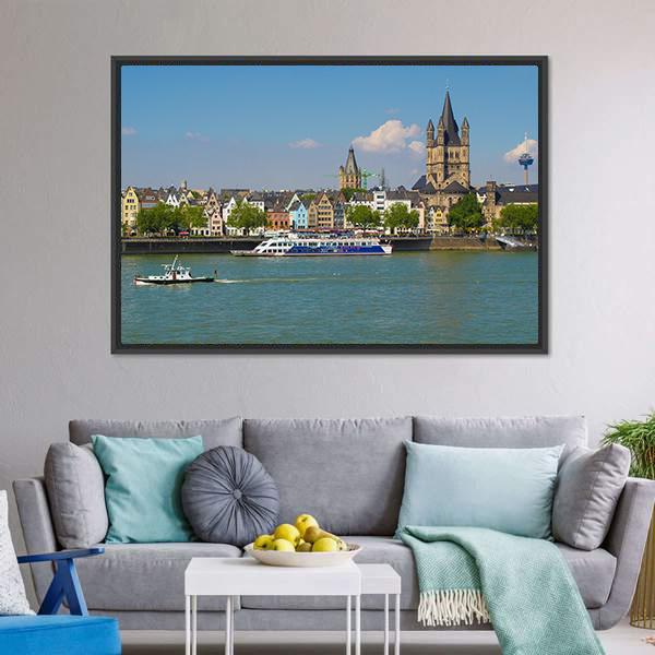 Cologne City Panoramic Canvas Wall Art-1 Piece-36" x 12"-Tiaracle