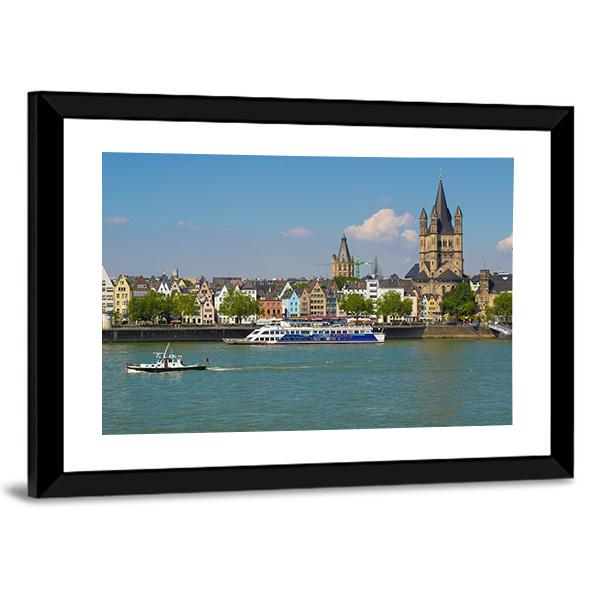 Cologne City Panoramic Canvas Wall Art-1 Piece-36" x 12"-Tiaracle