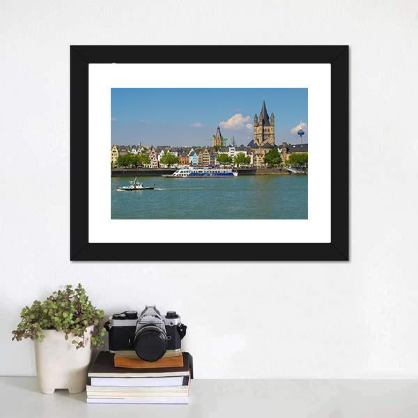 Cologne City Panoramic Canvas Wall Art-1 Piece-36" x 12"-Tiaracle
