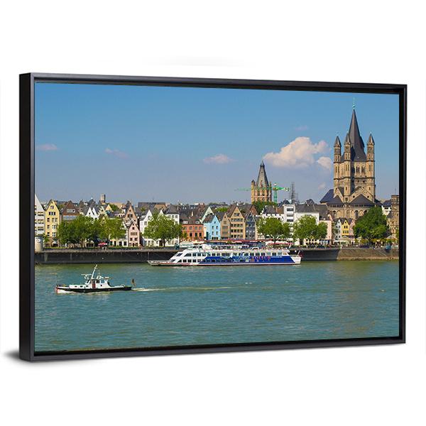 Cologne City Panoramic Canvas Wall Art-1 Piece-36" x 12"-Tiaracle