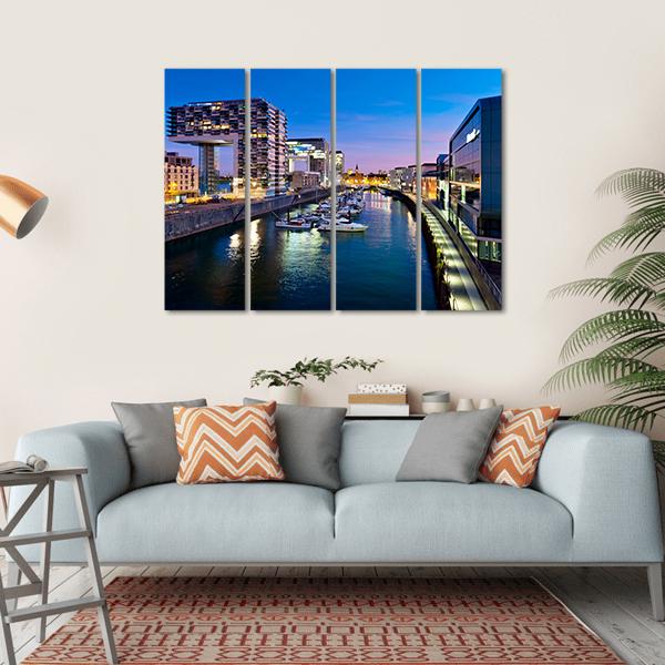 Cologne Cityscape Canvas Wall Art-4 Horizontal-Gallery Wrap-34" x 24"-Tiaracle