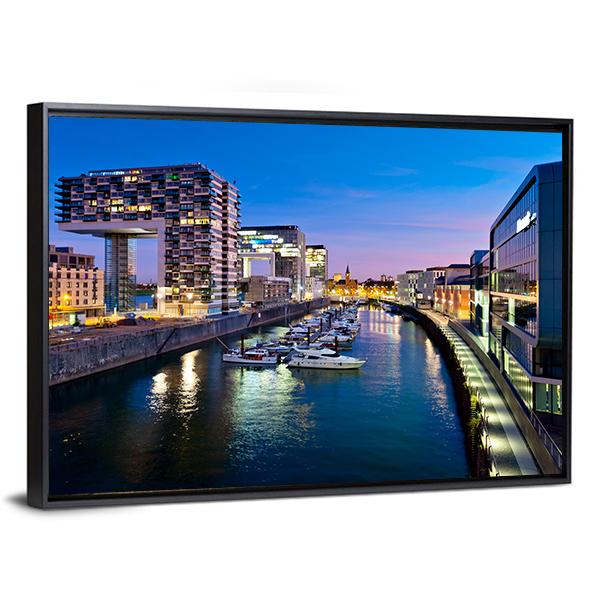 Cologne Cityscape Canvas Wall Art-5 Horizontal-Gallery Wrap-22" x 12"-Tiaracle