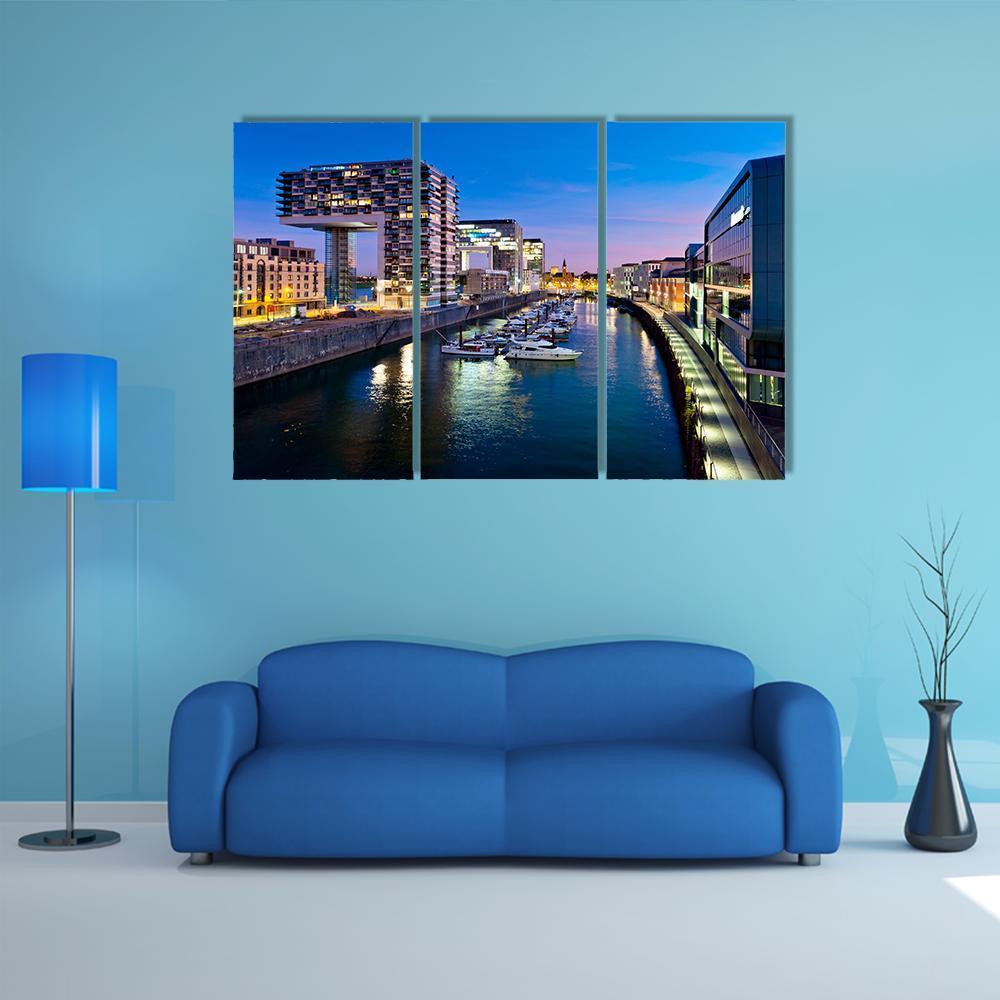 Cologne Cityscape Canvas Wall Art-3 Horizontal-Gallery Wrap-37" x 24"-Tiaracle