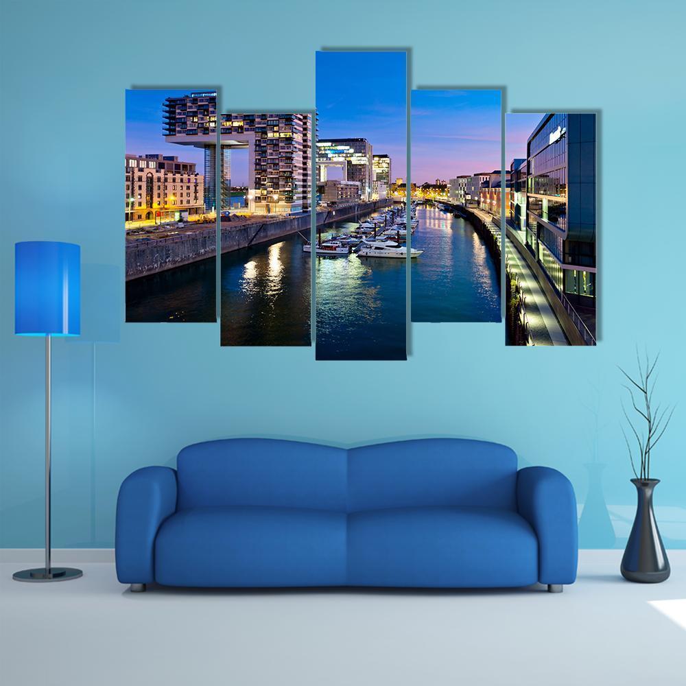 Cologne Cityscape Canvas Wall Art-5 Pop-Gallery Wrap-47" x 32"-Tiaracle