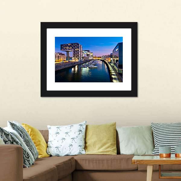 Cologne Cityscape Canvas Wall Art-1 Piece-Framed Print-20" x 16"-Tiaracle