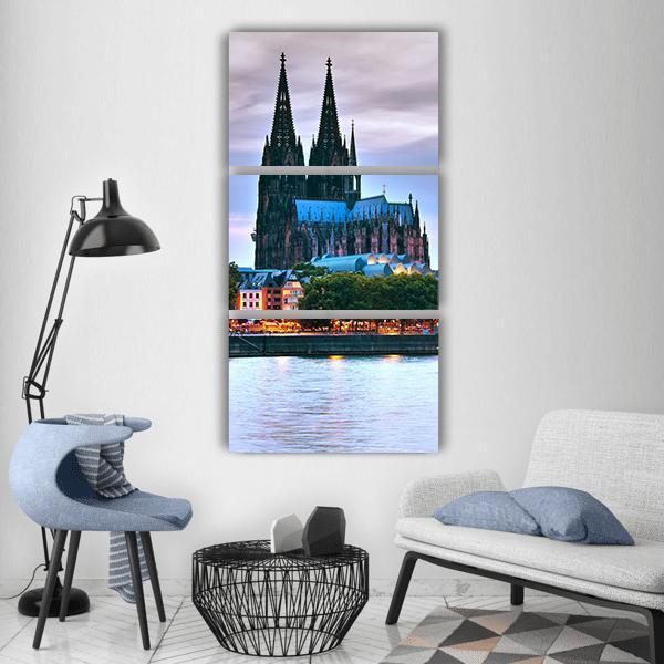 Cologne City Germany Vertical Canvas Wall Art-3 Vertical-Gallery Wrap-12" x 25"-Tiaracle