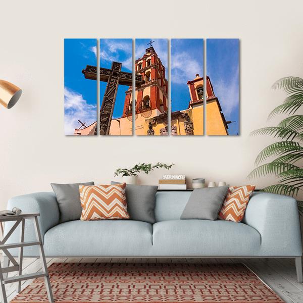 Colonial Traditional Church Canvas Wall Art-5 Horizontal-Gallery Wrap-22" x 12"-Tiaracle