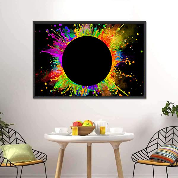 Color Splashes Canvas Wall Art-1 Piece-Floating Frame-24" x 16"-Tiaracle