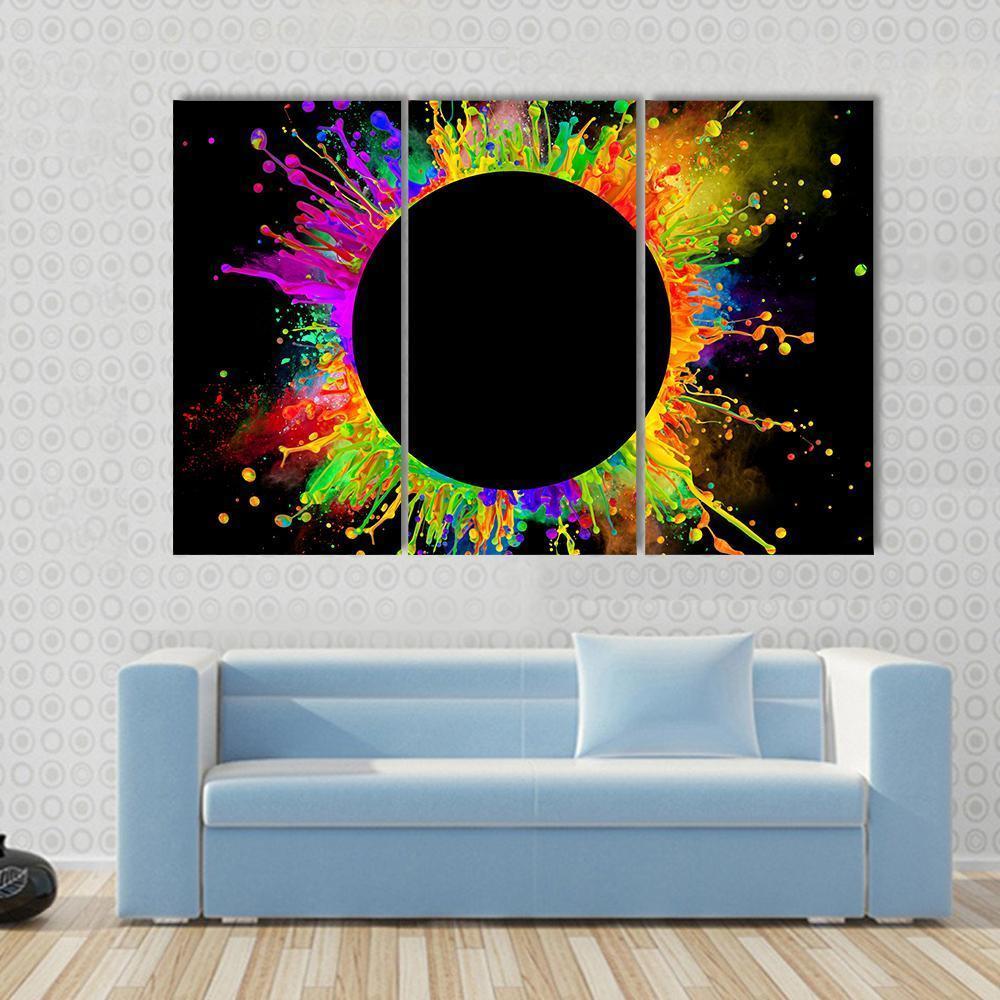 Color splashes Canvas Wall Art-3 Horizontal-Gallery Wrap-37" x 24"-Tiaracle