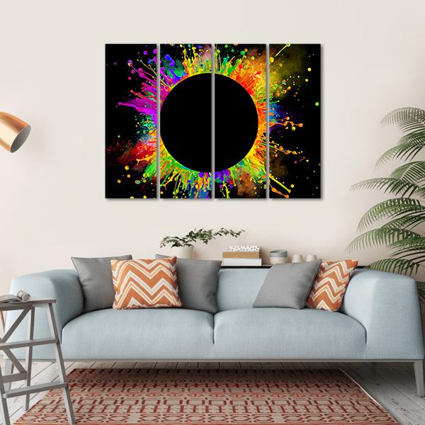 Color Splashes Canvas Wall Art-4 Horizontal-Gallery Wrap-34" x 24"-Tiaracle