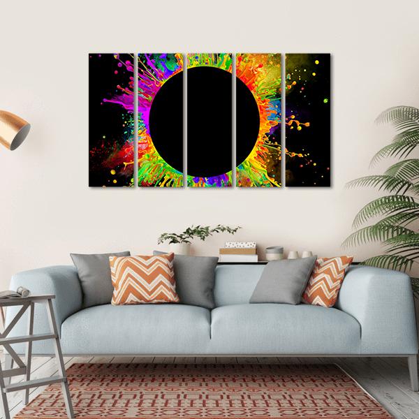 Color Splashes Canvas Wall Art-5 Horizontal-Gallery Wrap-22" x 12"-Tiaracle