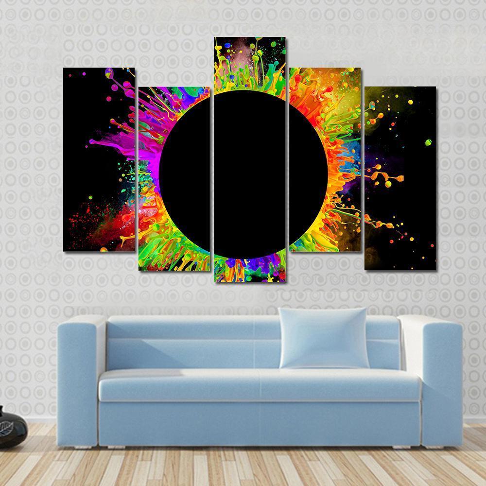 Color splashes Canvas Wall Art-5 Pop-Gallery Wrap-47" x 32"-Tiaracle