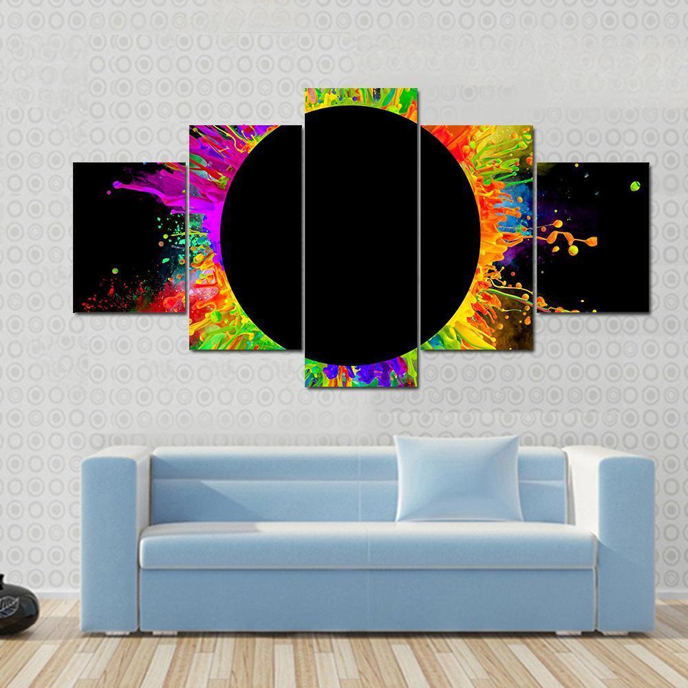 Color splashes Canvas Wall Art-5 Star-Gallery Wrap-62" x 32"-Tiaracle