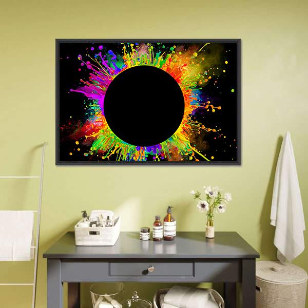 Color Splashes Vertical Canvas Wall Art-3 Vertical-Gallery Wrap-12" x 25"-Tiaracle