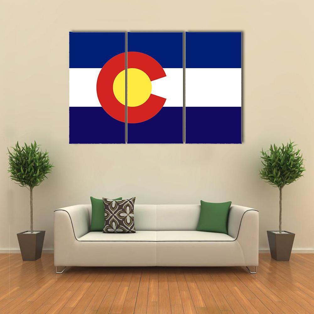 Colorado Flag Canvas Wall Art-4 Pop-Gallery Wrap-50" x 32"-Tiaracle