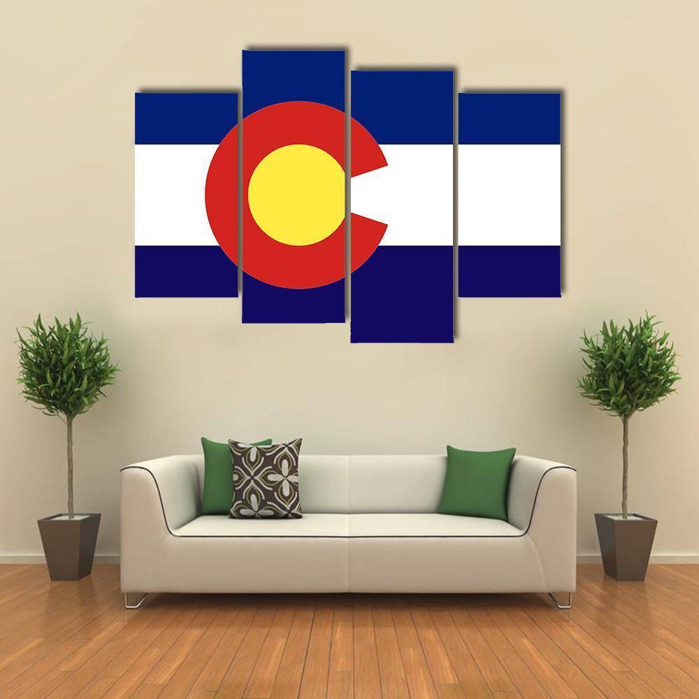 Colorado Flag Canvas Wall Art-4 Pop-Gallery Wrap-50" x 32"-Tiaracle