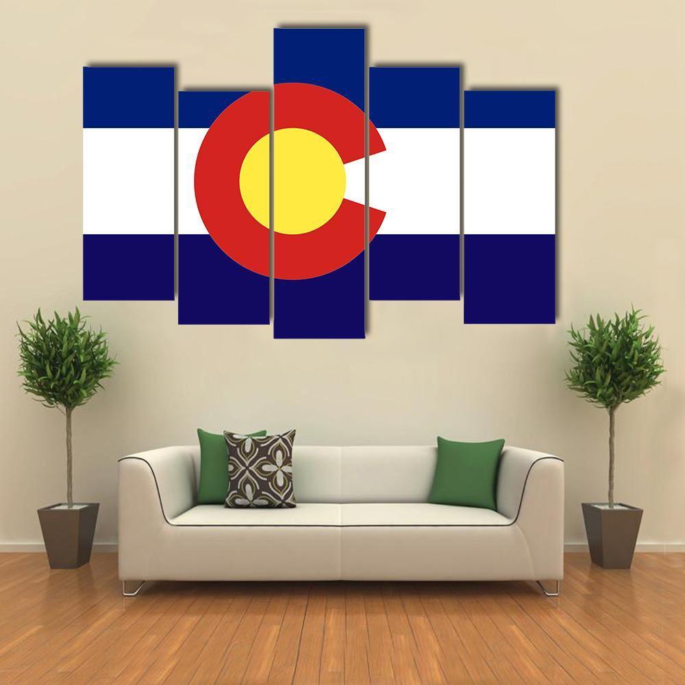 Colorado Flag Canvas Wall Art-5 Pop-Gallery Wrap-47" x 32"-Tiaracle