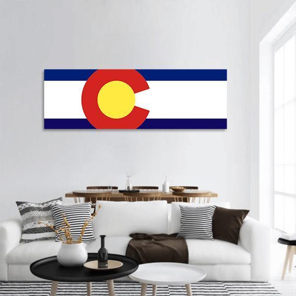 Colorado Flag Panoramic Canvas Wall Art-1 Piece-36" x 12"-Tiaracle