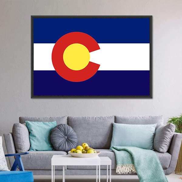Colorado Flag Panoramic Canvas Wall Art-1 Piece-36" x 12"-Tiaracle