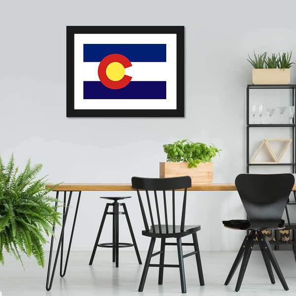 Colorado Flag Panoramic Canvas Wall Art-1 Piece-36" x 12"-Tiaracle