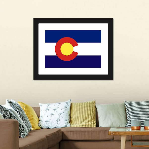 Colorado Flag Panoramic Canvas Wall Art-1 Piece-36" x 12"-Tiaracle