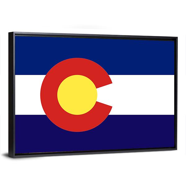 Colorado Flag Panoramic Canvas Wall Art-1 Piece-36" x 12"-Tiaracle