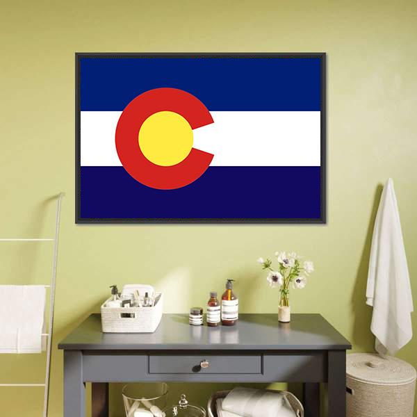 Colorado Flag Panoramic Canvas Wall Art-1 Piece-36" x 12"-Tiaracle