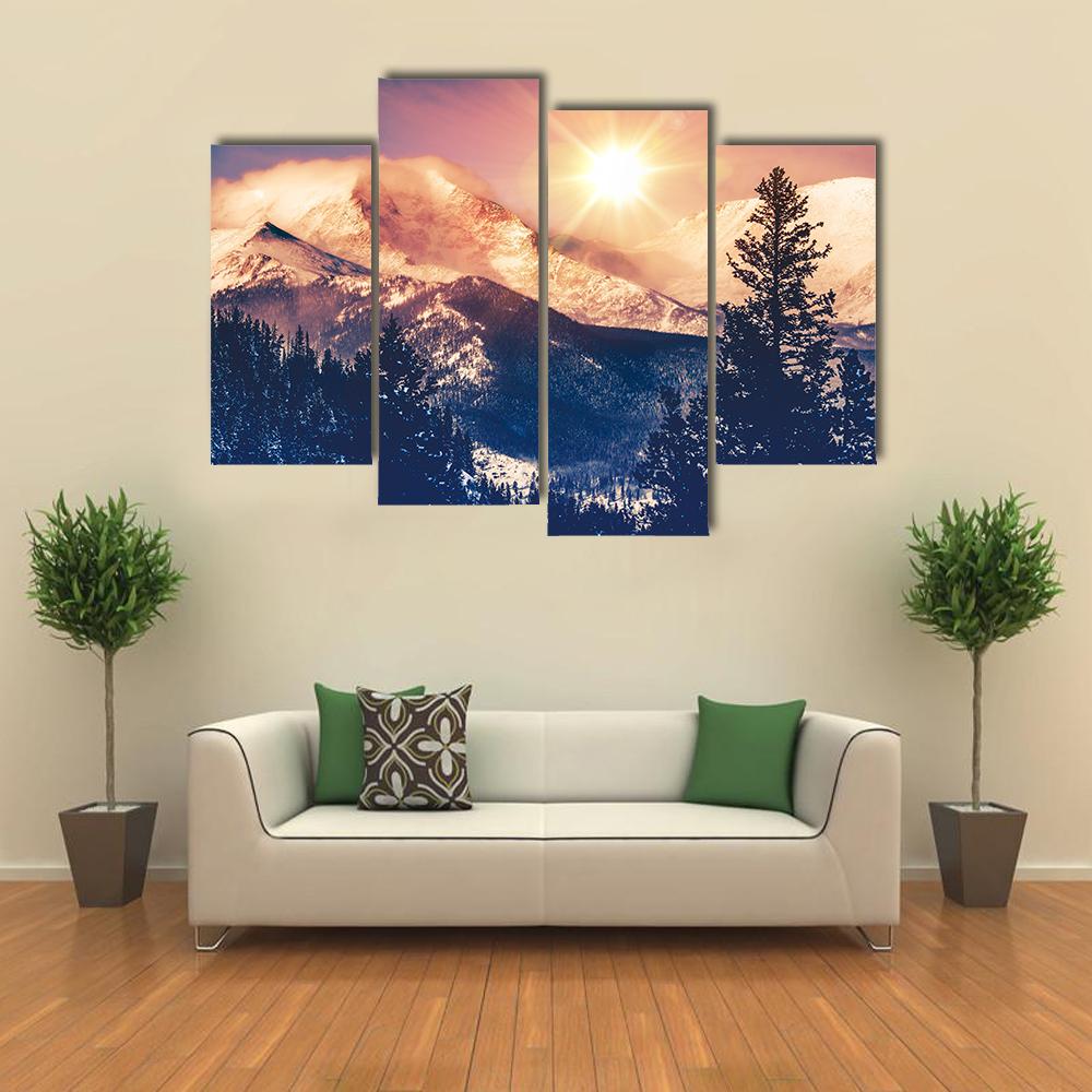 Colorado Mountains Canvas Wall Art-4 Pop-Gallery Wrap-34" x 20"-Tiaracle