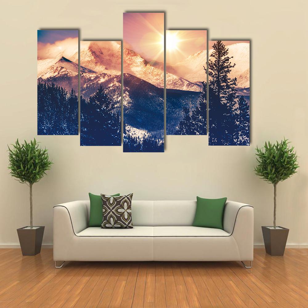 Colorado Mountains Canvas Wall Art-5 Pop-Gallery Wrap-32" x 21"-Tiaracle