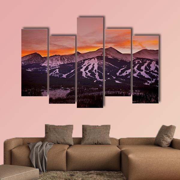 Colorado Mountains Landscape Canvas Wall Art-5 Pop-Gallery Wrap-47" x 32"-Tiaracle