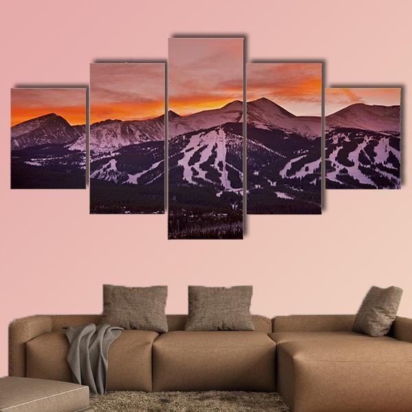 Colorado Mountains Landscape Canvas Wall Art-5 Star-Gallery Wrap-62" x 32"-Tiaracle